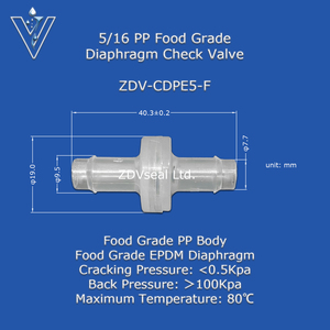 ZDVseal Clapet anti-retour à diaphragme <span class=keywords><strong>de</strong></span> 1/4 pouce <span class=keywords><strong>de</strong></span> qualité alimentaire, valve <span class=keywords><strong>de</strong></span> <span class=keywords><strong>sécurité</strong></span> unidirectionnelle pour respirateur, machine à oxygène, café, boissons - Product Image 3