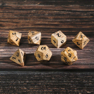 Customizable Natural Picture Stone Polyhedral DND Jewelry 16mm Wood Plastic Metal Ornaments with Custom Logo Font Symbol Pattern - Product Image 6