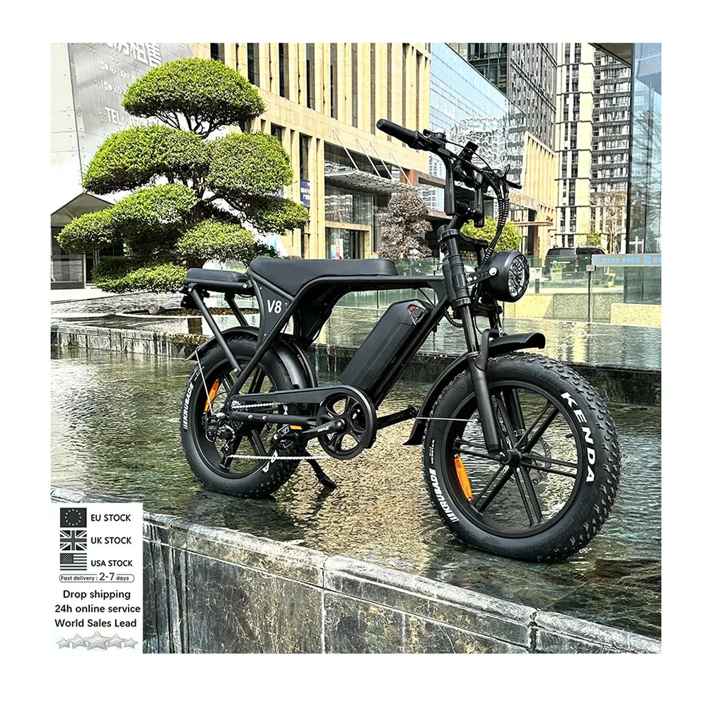זול צמיג שמן כפול מנוע אופניים חשמליים OUXI V8 3.0 20 אינץ' אופני נשים חשמליות בציר אופניים חשמליים היברידיים אופניים חשמליים ארה""ב מחסן