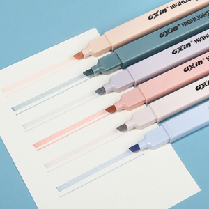 GXIN ปากกาเน้นข้อความสีครีม6ชิ้น/เซ็ต, G-343-6ปากกาฟลูออเรสเซนต์แบบน้ำปลอดสารพิษปากกาเน้นข้อความสำหรับนักเรียนโรงเรียน - Product Image 3