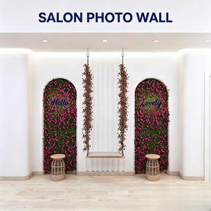 Elegant Salon Factory Whole Space Tailored Design Premium Steel & Marble Units Beauty Parlor Decoration with LED Lighting - Product Image 5
