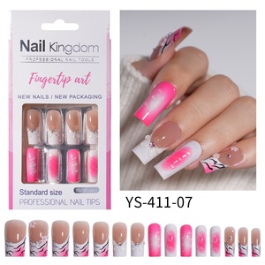 Faux ongles à presser French Tip, carrés blancs, taille moyenne, réutilisables, à coller, en <span class=keywords><strong>15</strong></span> tailles, kit de 30 faux ongles en gel souple pour femme, cadeau - Product Image 4