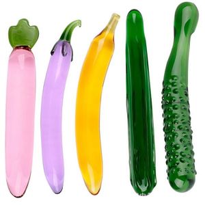5 Stijlen Glas Fruit Groenten Anale Plug <span class=keywords><strong>Dildo</strong></span> Seks Vagina Clitoris G-Spot Stimulus <span class=keywords><strong>Dildo</strong></span> Groentevorm Vrouwen Masturbator Speelgoed - Product Image 1