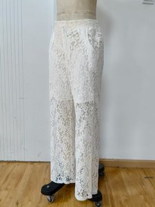 <span class=keywords><strong>Pantalon</strong></span> droit élégant et <span class=keywords><strong>chic</strong></span> en dentelle blanche pour <span class=keywords><strong>femme</strong></span>, taille XS, pour l'été, <span class=keywords><strong>tenue</strong></span> <span class=keywords><strong>de</strong></span> <span class=keywords><strong>soirée</strong></span> écologique, coupe skinny, effet délavé - Product Image 6