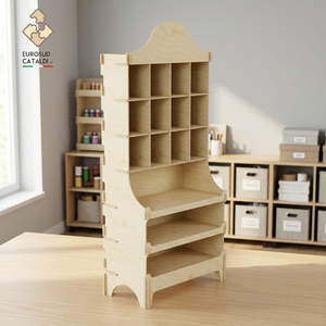 Il miglior espositore in legno di betulla di EUROSUD prodotto made in italy per negozi e supermercati. Ripiani a nido d'ape - Product Image 3