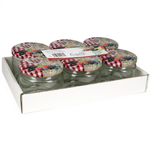 Juego de 6 tarros de vidrio independientes con tapas con diseño de bayas para uso en la cocina - Product Image 2