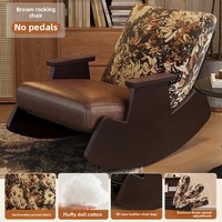 Fauteuil à bascule moderne rétro en bois massif, style mi-siècle, avec structure métallique, pour la maison, le balcon, le salon, mobilier de maison, fauteuil pouf