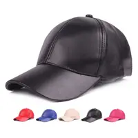 Untuk Pria Topi Golf Wanita Topi Bisbol Merah Hitam Putih Topi Kulit PU Topi Trucker Tulang Kustom Topi
