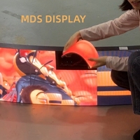 Mur vidéo LED circulaire en forme de S, colonne cylindrique incurvée, température de couleur 5000K, luminosité 5000cd, pour usage commercial