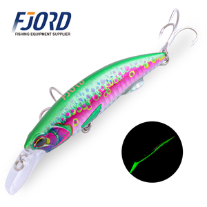 FJORD meilleure vente 90mm50g leurres de pêche de nuit rougeoyants ménés en plastique d'eau salée pour la dorade de saumon dans les ruisseaux acier métallique Durable - Product Image 5