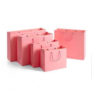 Customizable Clothing Packaging <b>Bag</b> and <b>pink</b> White Cardboard Gift <b>Paper</b> <b>Bag</b> - Product Image 1