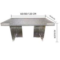 Table à manger rectangulaire moderne en acrylique, plateau en acrylique, pieds en acrylique, écologique, durable, imperméable, 8 places, hôtel, appartement, salle à manger