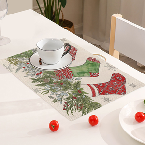 Weihnachten Tischs ets Esstisch Dekorationen Gedruckte Urlaub Tischs ets Isolier matten Küche und Home Servietten Stoff - Product Image 5