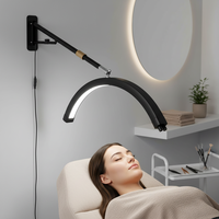 Lampu LED Setengah Bulan 28 Inci untuk Salon, Ekstensi Bulu Mata, Studio Tato, Lampu Spa Kecantikan, Dapat Diredupkan, Pemasangan di Langit-langit