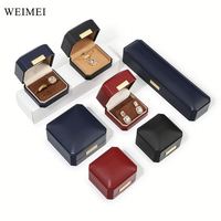 WEIMEI Coffret à bijoux en velours rose Emballage cadeau en cuir avec logo personnalisé