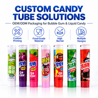 Tubes d'emballage alimentaire personnalisés en aluminium et plastique avec bouchon à vis, imprimés UV, pour chewing-gum, bonbons liquides et confitures