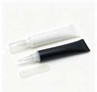 Tube souple avec spatule plate et embout applicateur en silicone, bouchon à vis pour masque à lèvres, brillant à lèvres, baume à lèvres, emballage cosmétique