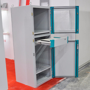 <b>Network</b> <b>Cabinet</b> Double Door Server Rack Electrical Control <b>Cabinet</b> With Drawer 600mm Width Industrial Use - Product Image 1