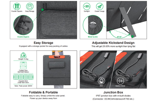 Offre Spéciale : Kits de Panneaux Solaires Portables Pliables pour Camping 400W 24V 36V avec Béquilles pour Tentes, Caravanes, Camping-cars et Camions - Product Image 4