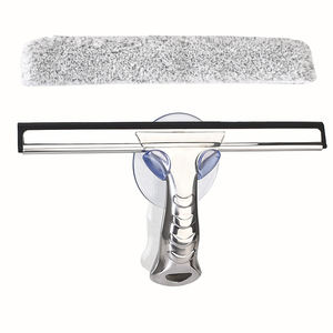 Çok amaçlı silikon duş silecek 10 inç pencere sileceği cam kapi araç ön camı ağır Scrubber içerir vakumlu kanca - Product Image 1