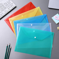 Pochette de classement avec logo personnalisé Sac en plastique transparent pour documents de format A4 Sac de classement en PP avec bouton pression