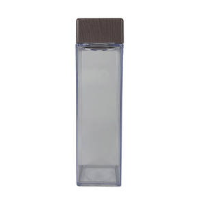 Bouteille d'eau en plastique carrée transparente givrée à vendre en <span class=keywords><strong>2021</strong></span> avec couvercle en <span class=keywords><strong>bois</strong></span> - Product Image 4