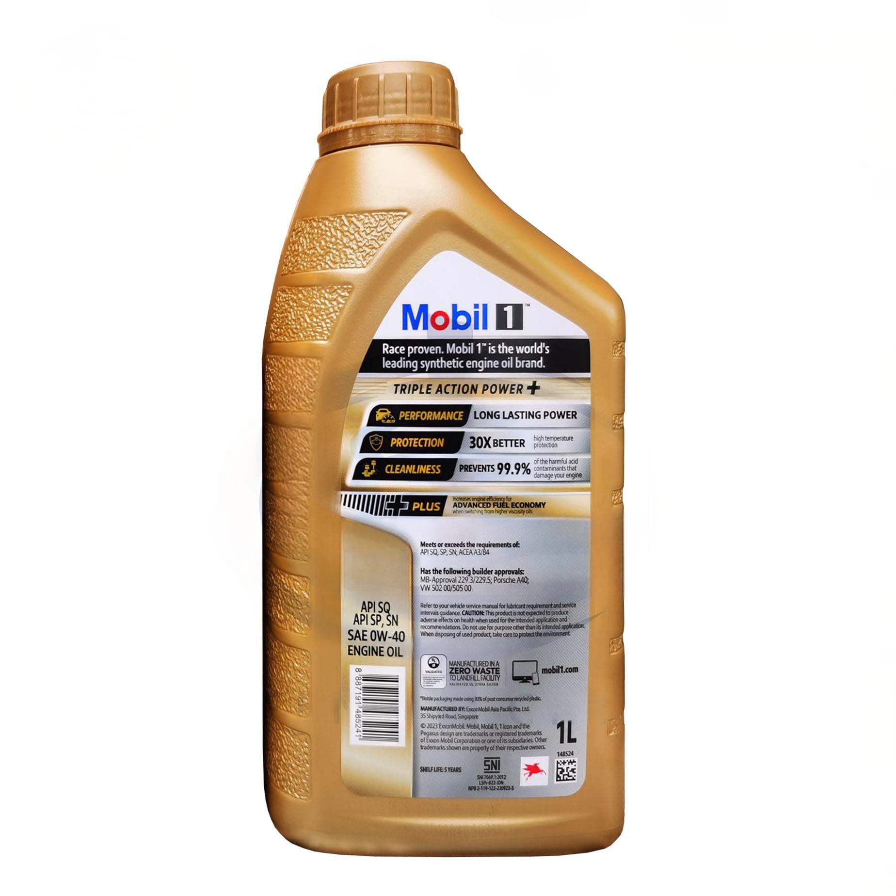 Mobil 1 Golden Edition TRIPLE ACTION POWER+ 0W-40 SP Full Synthetic Engine Oil 1L X 12 Bottles/Case Oil Parts Image 4
