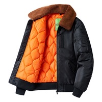 Blouson aviateur en nylon pour homme, style hiver avec col en fourrure, imperméable et réversible, OEM