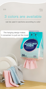 ผ้าเช็ดทำความสะอาดไมโครไฟเบอร์แบบแขวน 50 แผ่น – ใช้ซ้ำได้ ซักล้างได้ ไม่เป็นขุย ดูดซับได้ดีเยี่ยม ผ้าเช็ดทำความสะอาดอเนกประสงค์สำหรับบ้านและห้องครัว - Product Image 4