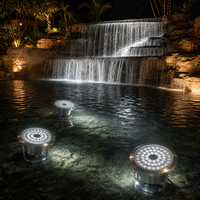 Projecteur de fontaine subaquatique DMX512 IP68 RGBW en acier inoxydable, durée de vie de 50 000 heures, dimmable pour fontaines musicales et jardins aquatiques