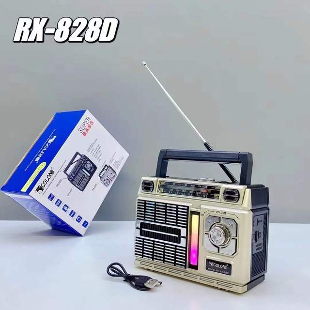 RX-828D Portable Multi Band Home Radio Fm Am Sw Radio With Led Light Wireless Speaker Rechargeable Battery Radio