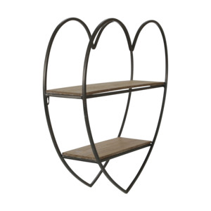 Organizzatore da Parete a Forma di Cuore, Mensole in Metallo e Legno, Decorazione per Casa e Studio - Product Image 2