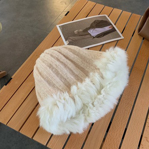 <span class=keywords><strong>Bonnet</strong></span> tricoté épais fait main pour femmes à la mode avec doublure 3D brodé chaud <span class=keywords><strong>ample</strong></span> pour les scènes d'affaires de plage - Product Image 5