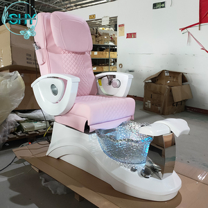 <span class=keywords><strong>Chaise</strong></span> moderne de pédicure en cuir <span class=keywords><strong>beige</strong></span> et <span class=keywords><strong>or</strong></span> pour le bain des pieds, mobilier de salon d'onglerie de couleur personnalisée, spa avec massage - Product Image 6