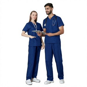 Uniformes Médicos de Alta Calidad OEM Flywin para Hospital Veterinario, Conjuntos de 2 Piezas con Logotipo Personalizado, Unisex, 65% Algodón, 35% [otro material, si se menciona], Estilo Jogger - Product Image 5