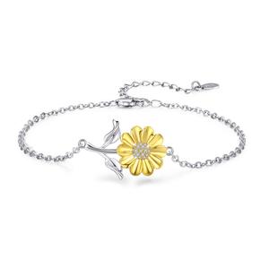 Tournesol 925 Collier En Argent Sterling Boucles D'oreilles Bracelet Ensemble De Bijoux Pour Femmes - Product Image 3