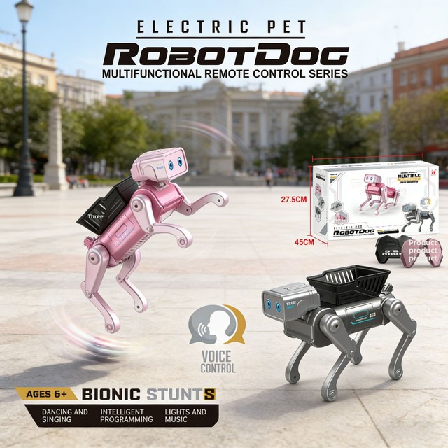 Smart Electric Remote Control Robot Dog Children's Interactive Pet Early Education Toy 30M Range Indoor-Outdoor Birthday Gift