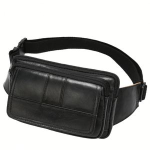 Riñonera Táctica de Cuero Genuino para Exteriores, para Hombre y Mujer, Bolsa de Cintura, Mochila de Viaje con Cierre - Product Image 3