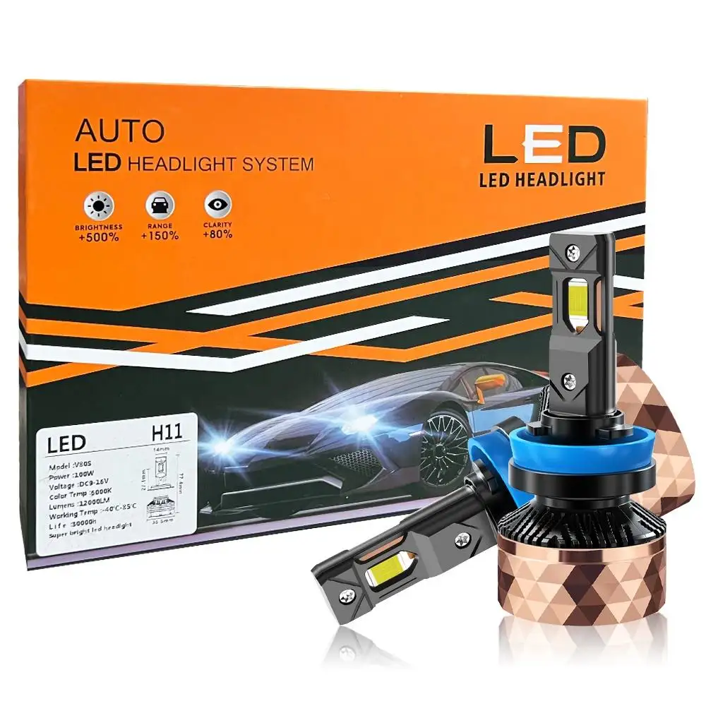 best seller 120watts high performance 5000lm automotive V80s h11 auto car led light system headlight bulb