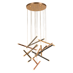 Lustre d'escalier Paramount en acier inoxydable SUS304 doré, avec cristaux en cascade effet météore, 3 couleurs changeantes, projet d'art luxueux et majestueux - Product Image 6