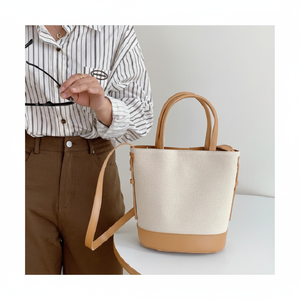 Borsa a secchiello in tela di lusso da donna con tracolla a vapore elegante borsa per ufficio - Product Image 1