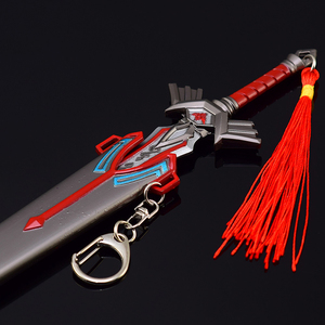 La leggenda di Zelda respiro della selvaggia spada della guardia reale 21.5cm 104g ciondolo metallo portachiavi anelli Mini lama - Product Image 5