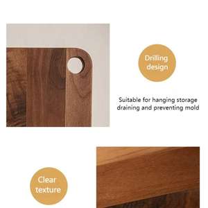 Planches à découper en bois de <span class=keywords><strong>noyer</strong></span> noir en gros, planches à découper de cuisine en gros avec trous percés, design suspendu, usage domestique - Product Image 4