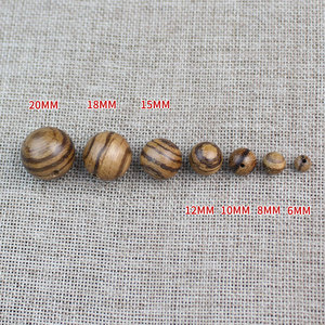 ลูกปัดไม้ทรงกลมไม้จันทน์ขนาด6มม. ถึง20มม. สำหรับทำสร้อยข้อมือ - Product Image 1