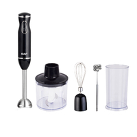 Mixeur Plongeant Électrique RAF Crush Ice à Vitesse Variable, Mini Mixeur Bâton 800W 5-en-1 avec Hachoir et Fouet, Bol de 600ml