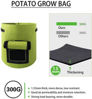 Harga Grosir Pabrik Kantong Tanam Felt 5/10/15/20/25 Galon untuk Kebun Sayuran Kentang Sabut Kelapa Stroberi Tanaman