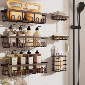Nuovo 2026 Portaoggetti da Bagno in Acciaio <span class=keywords><strong>Inox</strong></span>, Mensola per <span class=keywords><strong>Doccia</strong></span>, Organizzatore da Bagno 6 Pezzi Senza Foratura con Portasapone - Product Image 6