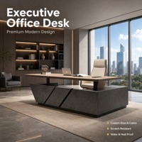 Bureau de direction moderne modulaire électrique à hauteur réglable, ergonomique, assis-debout, mobilier de bureau commercial personnalisable