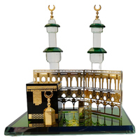 Trophée en verre cristal de la Mecque de la Mecque avec Allah Kaaba Coran artisanat religieux gravé au laser pour l'impression UV de l'Aïd cadeau islamique unique