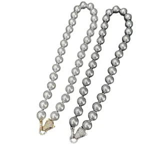Inlaid Zircon Shi Jia Zhen Ma Knot Pearl Necklace Women's Fashion Versatile High-end Sweater Chain Wholesale